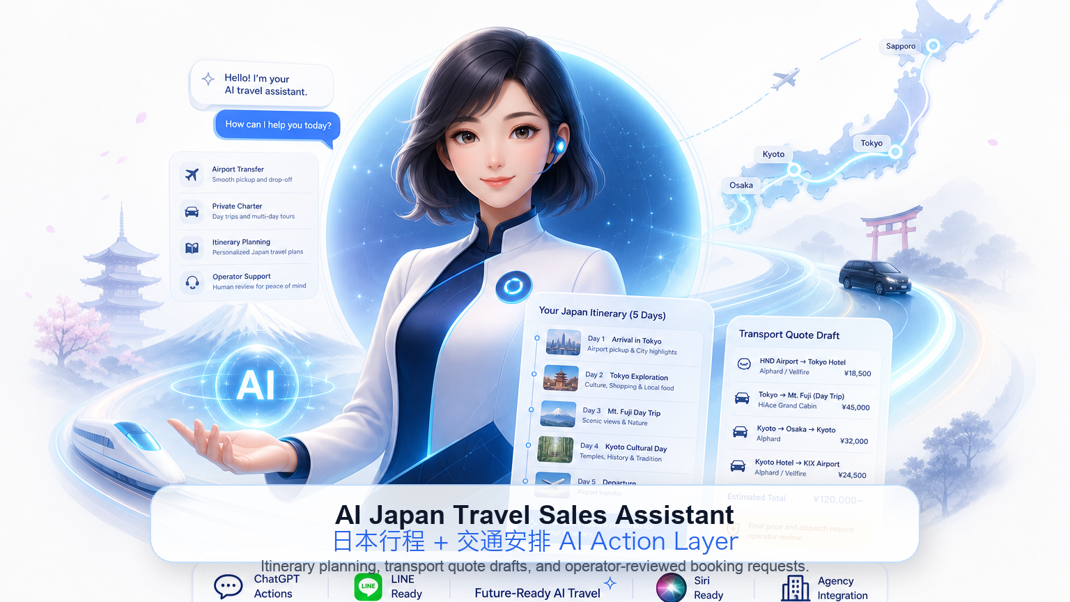 JTDOS AI Japan Travel Sales Assistant splash